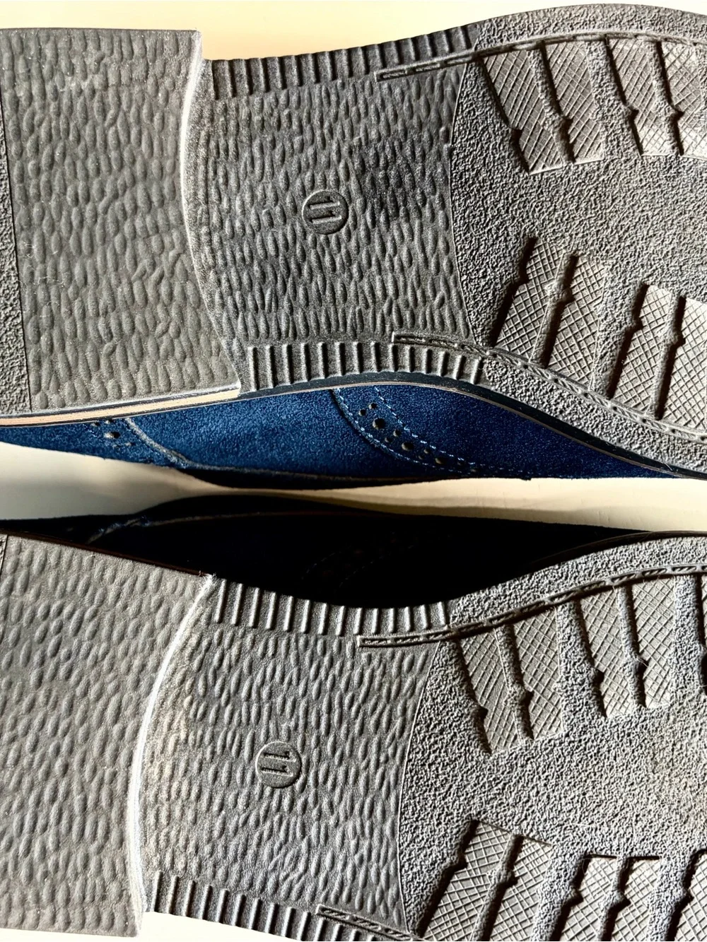 Men's Suede Wingtip Oxford Dress Shoes – Navy Blue